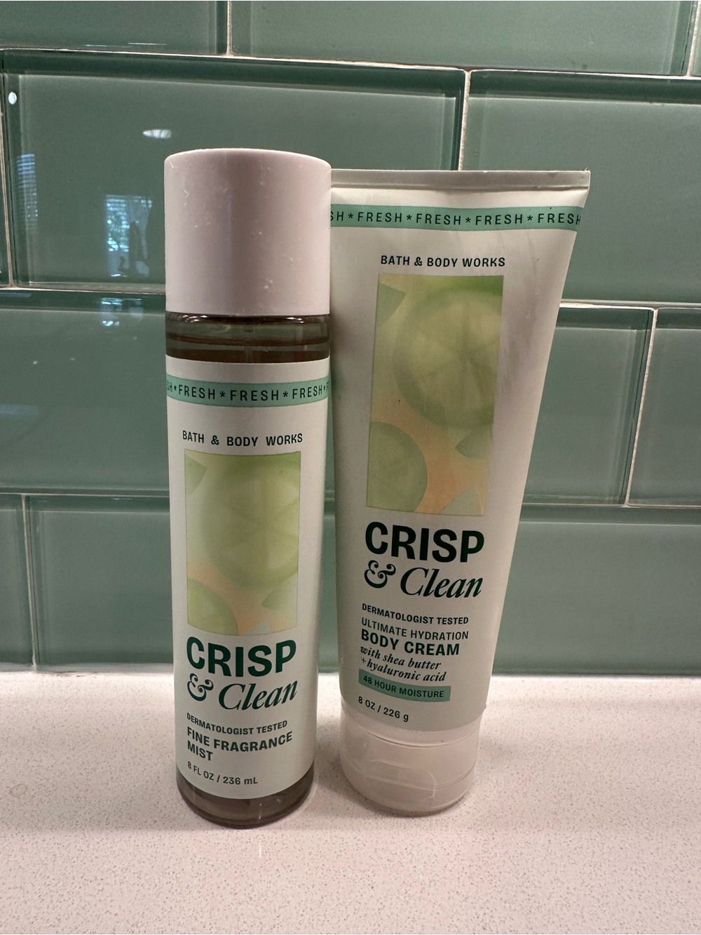 Bath & Body Works Crisp & Clean Body Cream & Fine Fragrance Mist